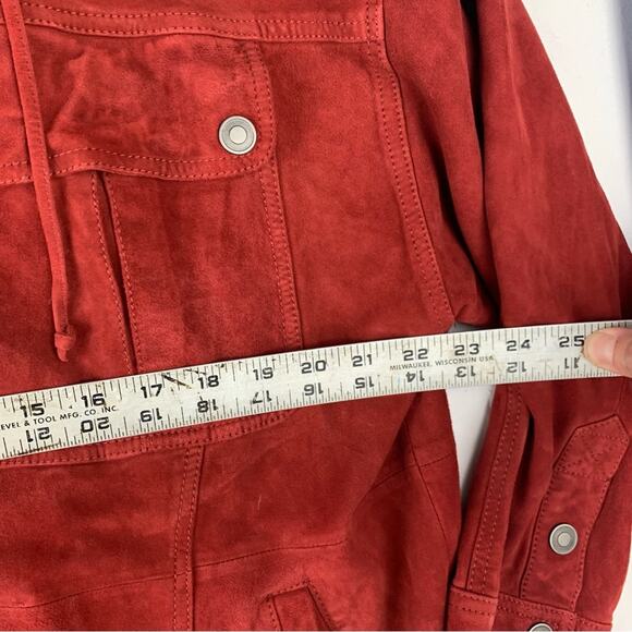 We The Free women's small Brooklyn Red goat suede leather Utility Jacket - Picture 11 of 12